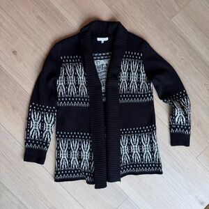 Honey Belle Charcoal and Cream Knit Cardigan